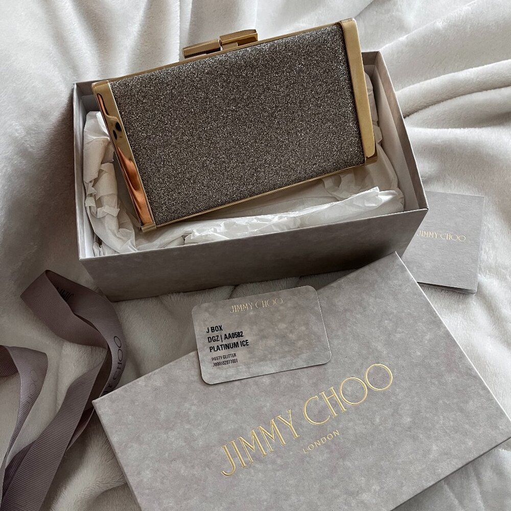 (Authentic, NWOT) Jimmy Choo J Box Clutch - Picture 4 of 7